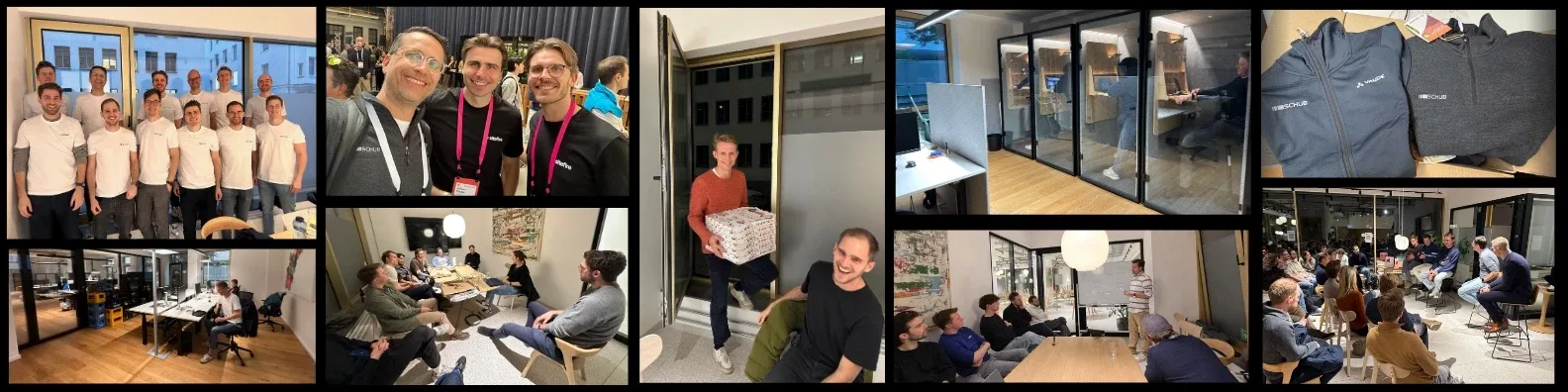 Residents at Schub: the batch in Schub shirts, call boxes, lunch and learn, an evening event in the space.